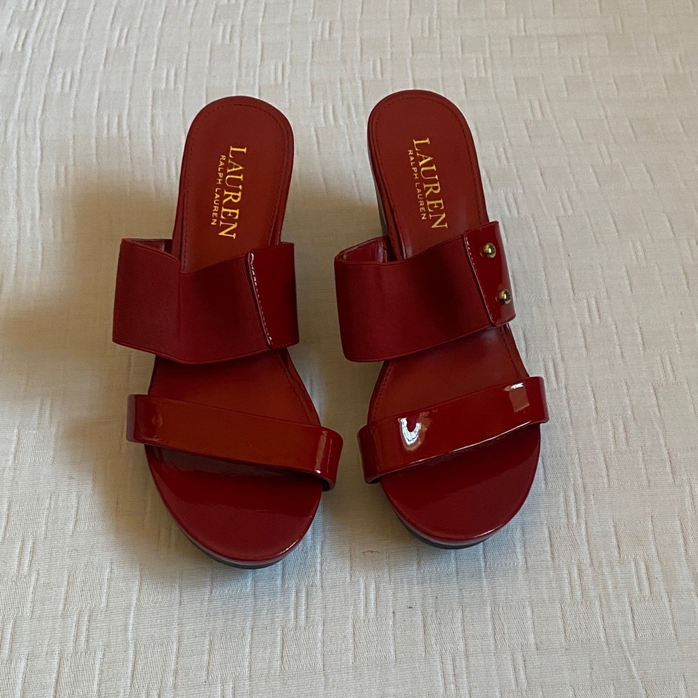 LAUREN RALPH LAUREN Glossy Red Sandals